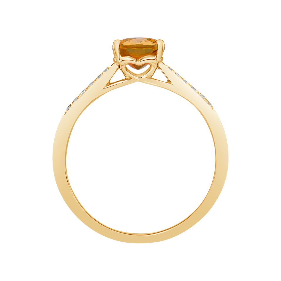 Diamond ring with Citrine Madeira Bonbon