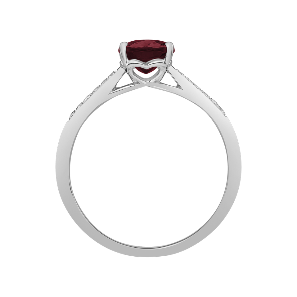 Diamond ring with Tourmaline Purple Bonbon