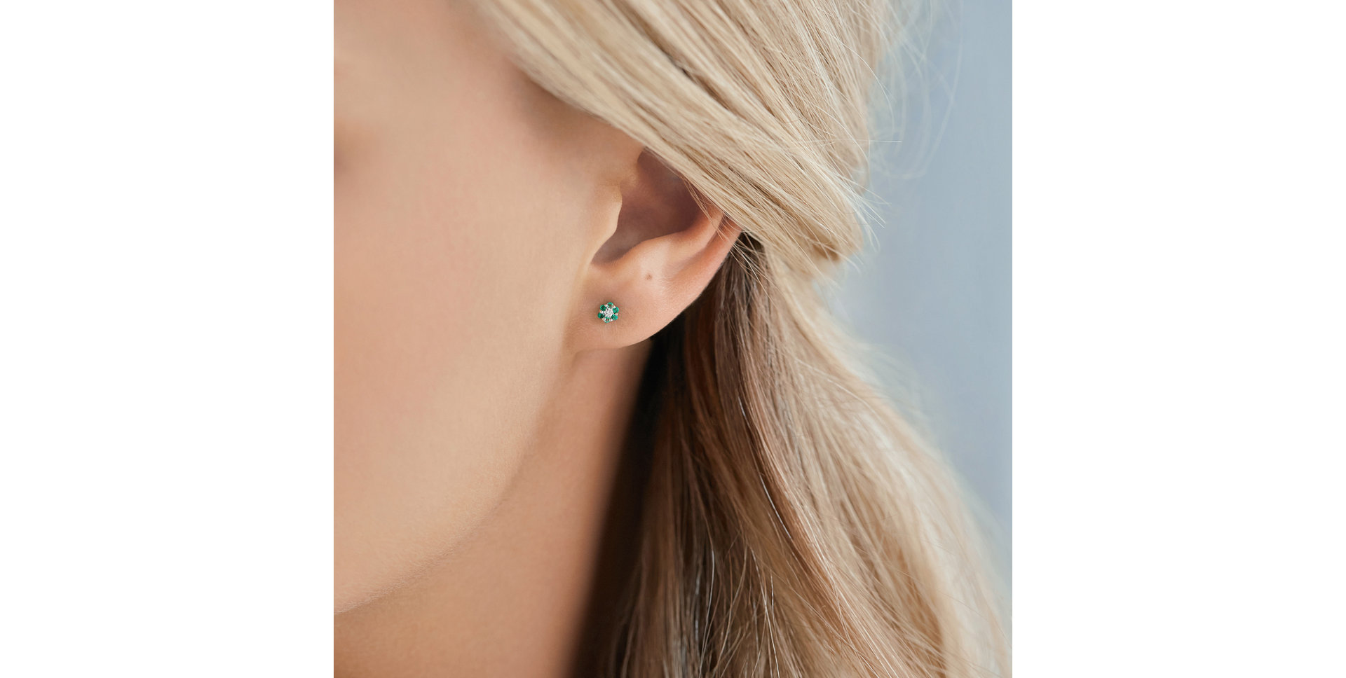 Diamond earrings and Ruby Shiny Flower