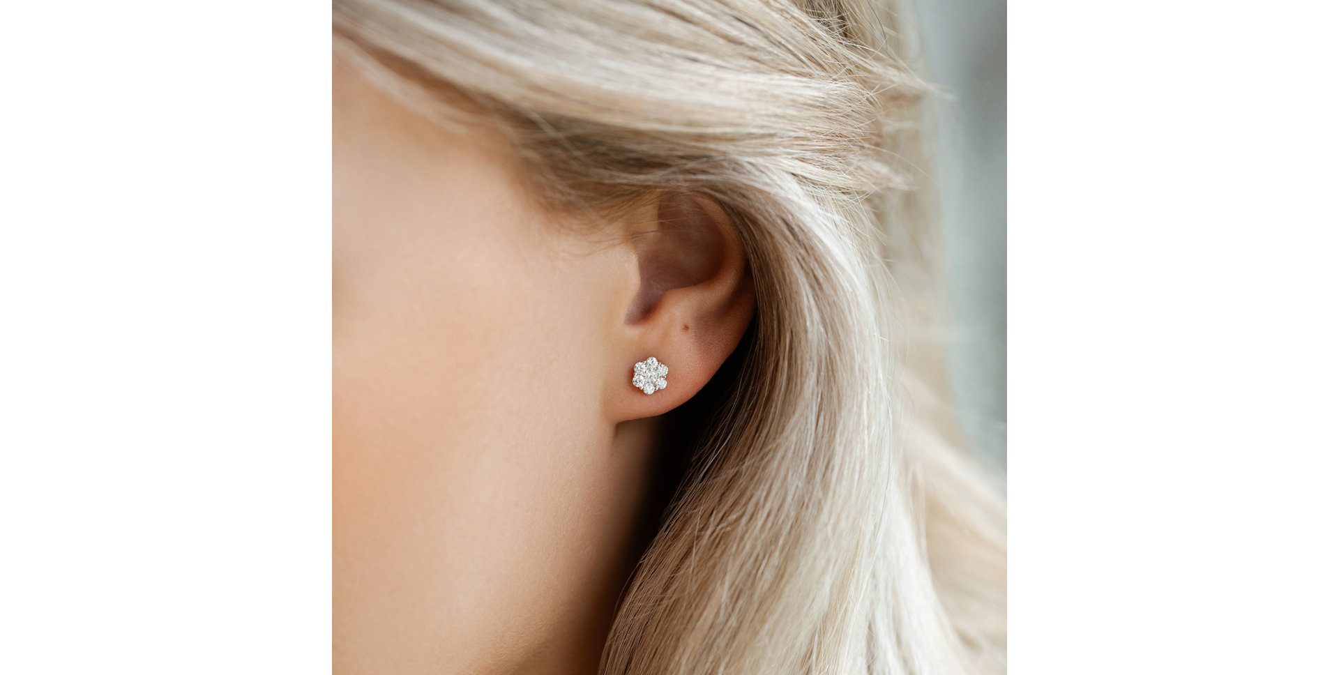 Diamond earrings Shiny Flower