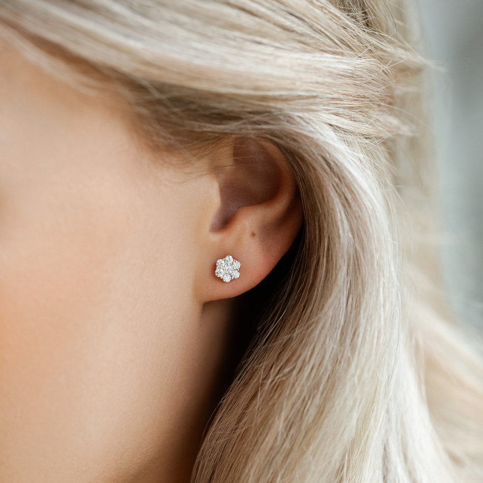 Diamond earrings Shiny Flower