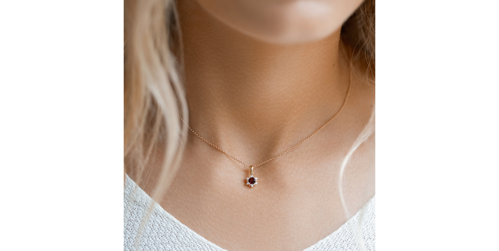 Diamond pendant with Tourmaline Purple Winter Fairytale