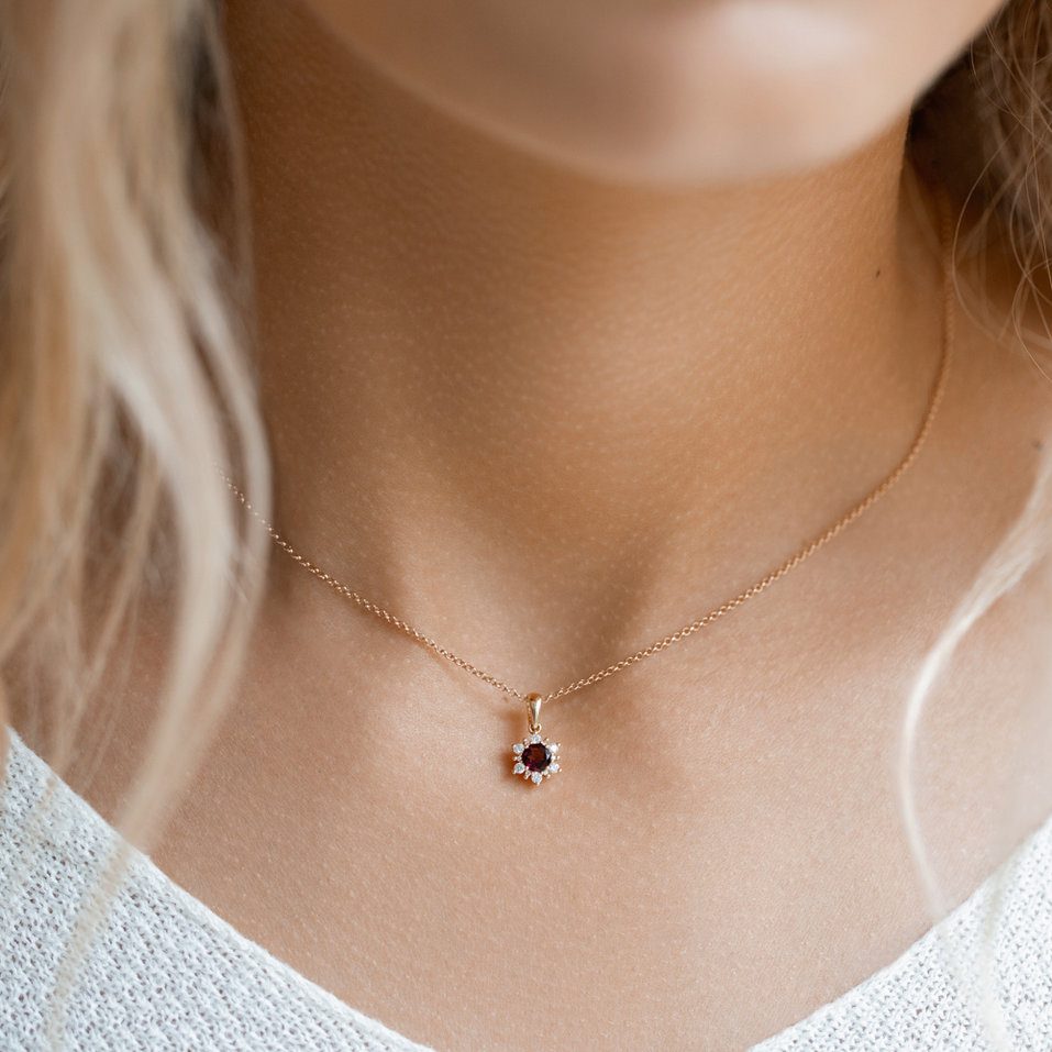 Diamond pendant with Tourmaline Purple Winter Fairytale