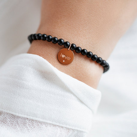 Diamond bracelet with Agate Dark Love