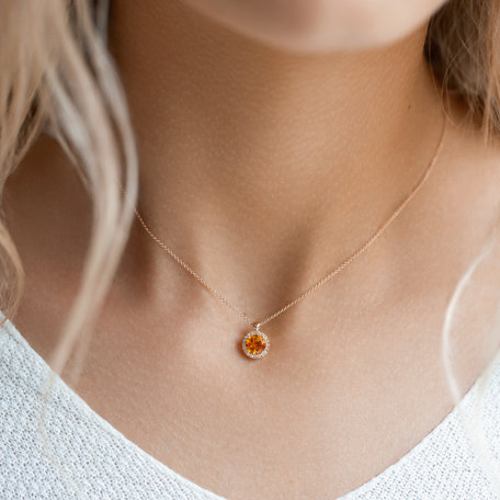 Diamond pendant with Citrine Madeira Eternal Sunshine
