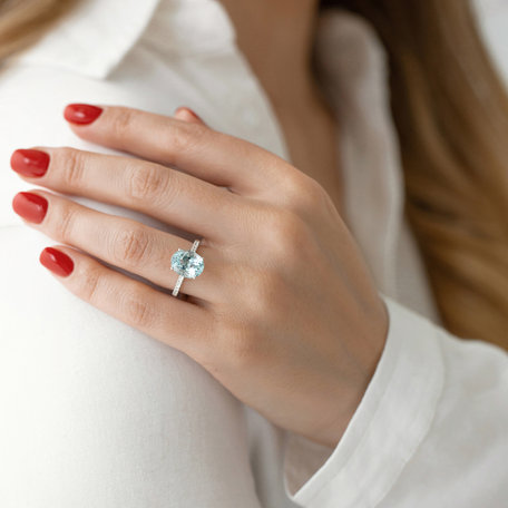 Diamond ring with Kunzite Purple Glory