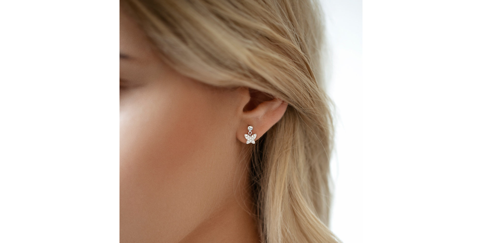 Earrings with brown diamonds Amazing Butterfly