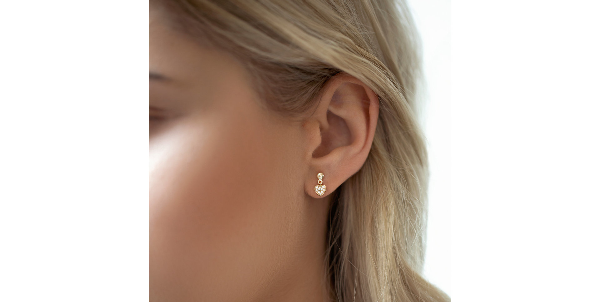 Earrings with black diamonds Amazing Heart