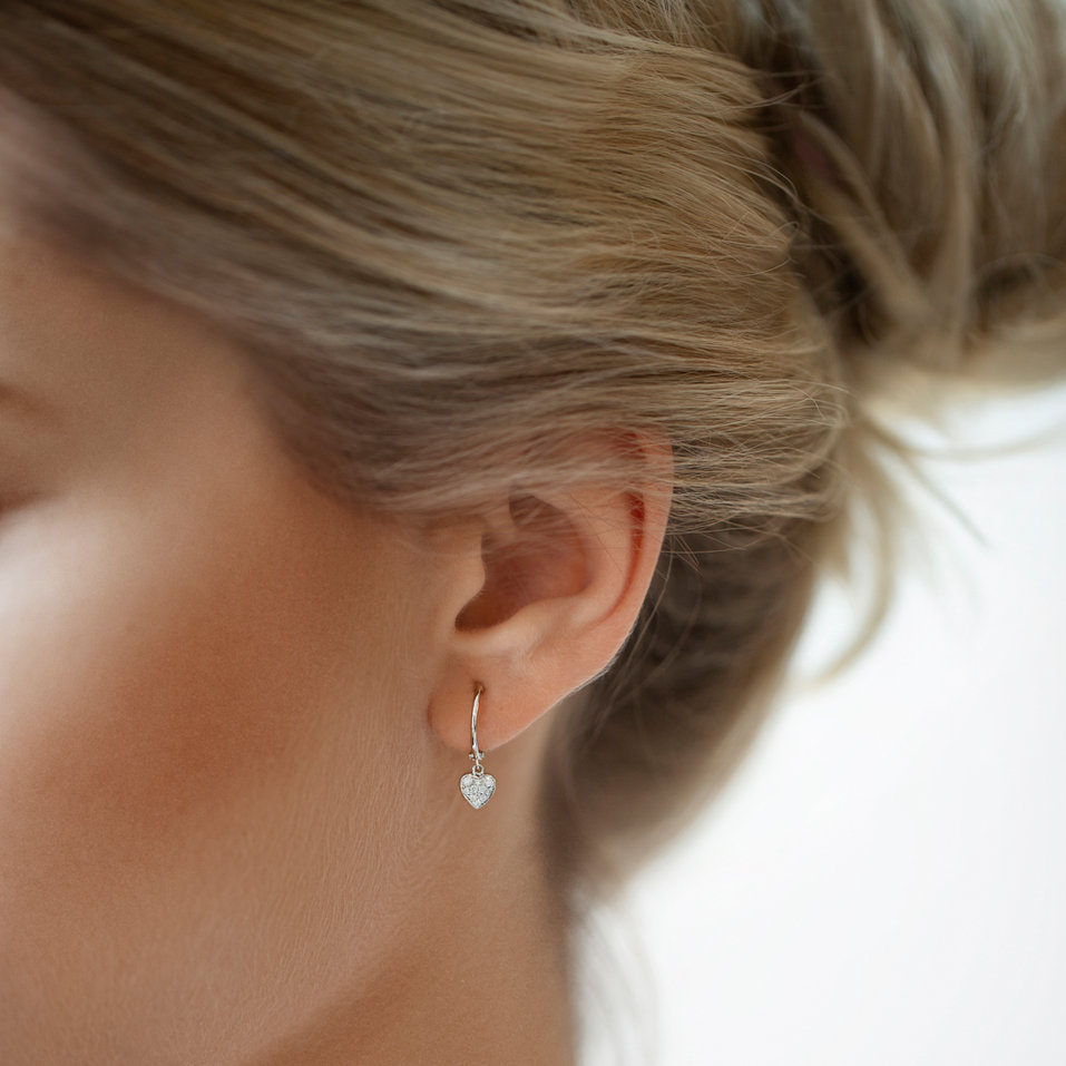 Earrings with black diamonds Amazing Heart