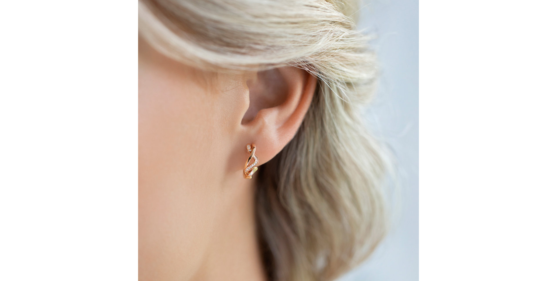 Diamond earrings Joyful Ribbon