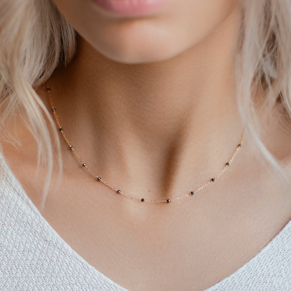 Necklace with black diamonds Dark Melody