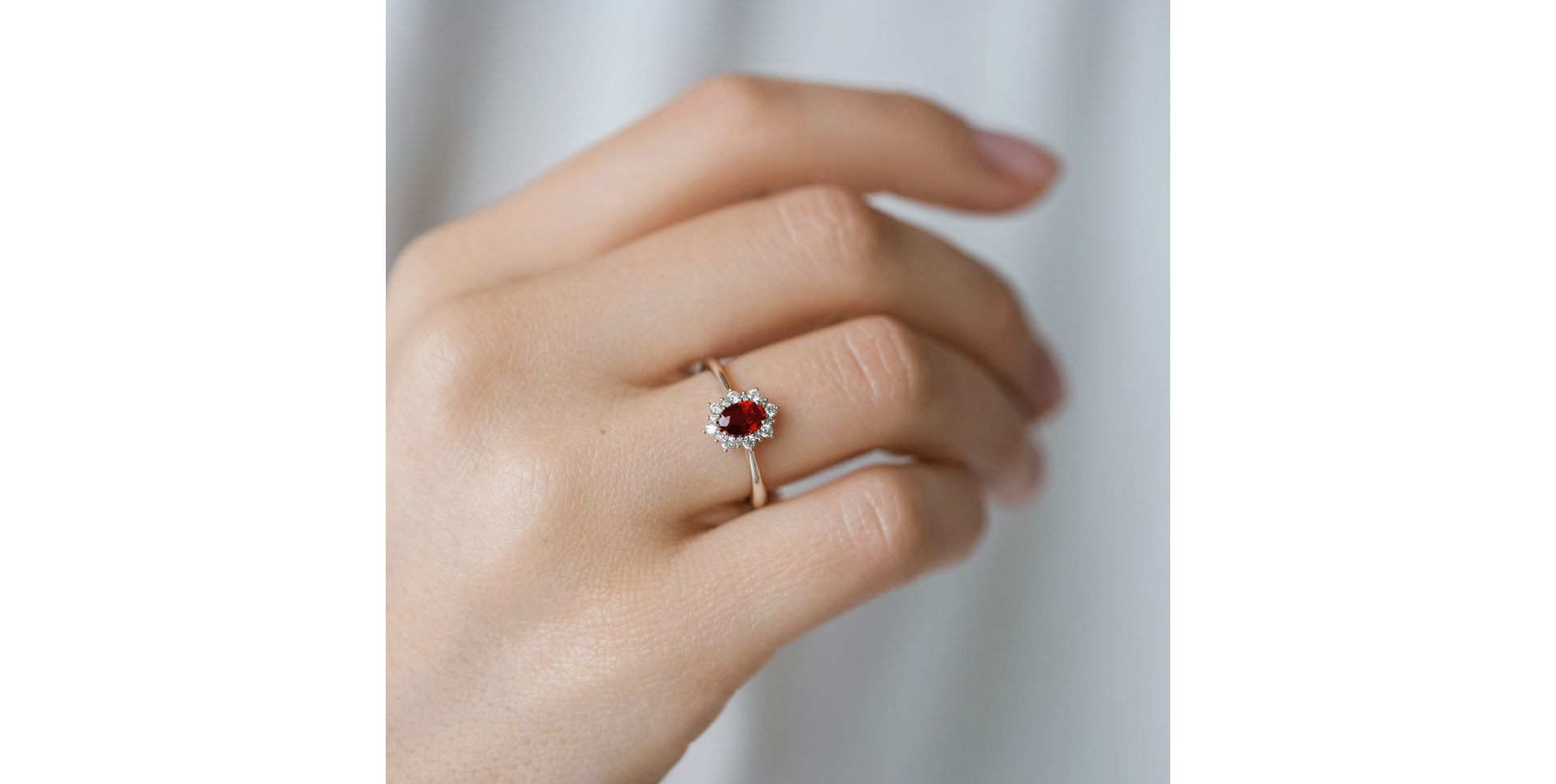 Diamond ring with Ruby Princess