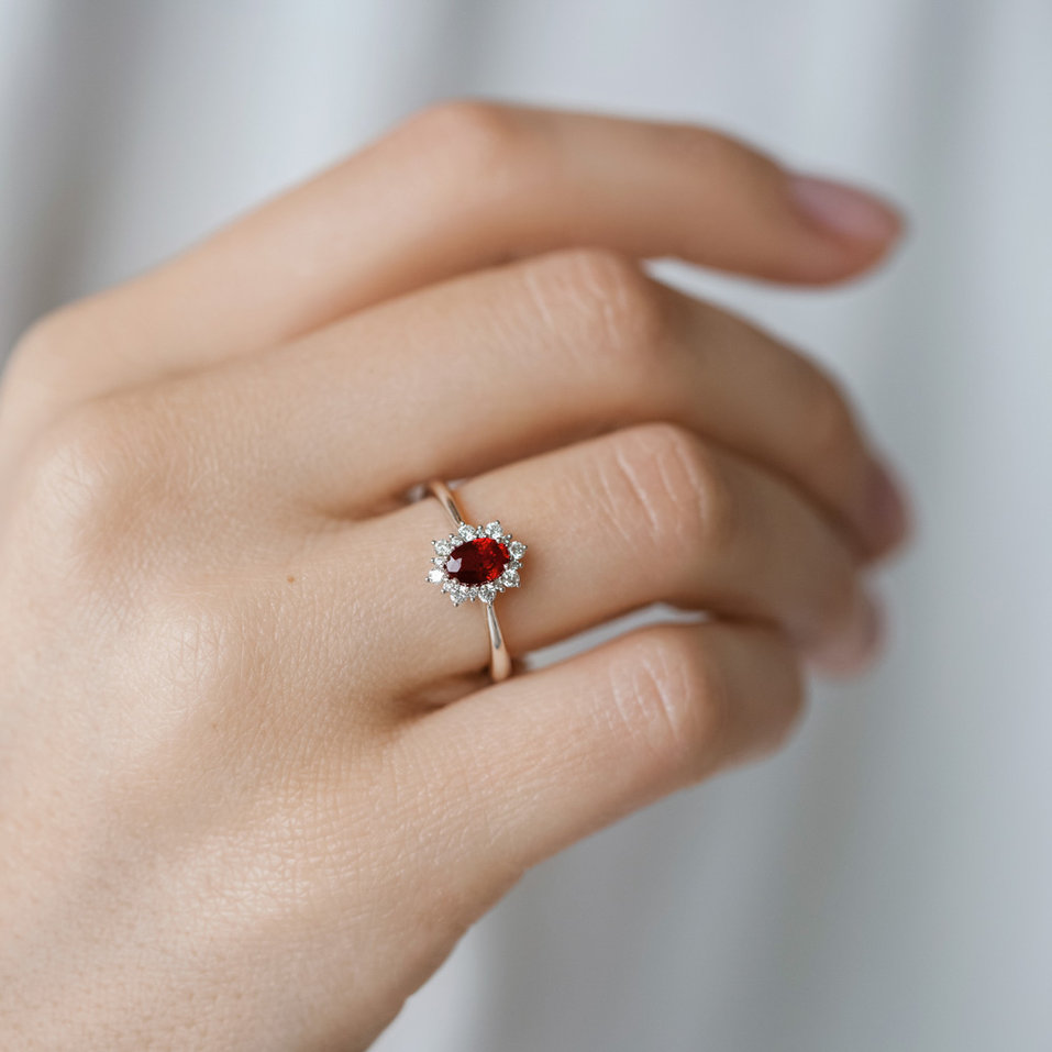 Diamond ring with Ruby Princess