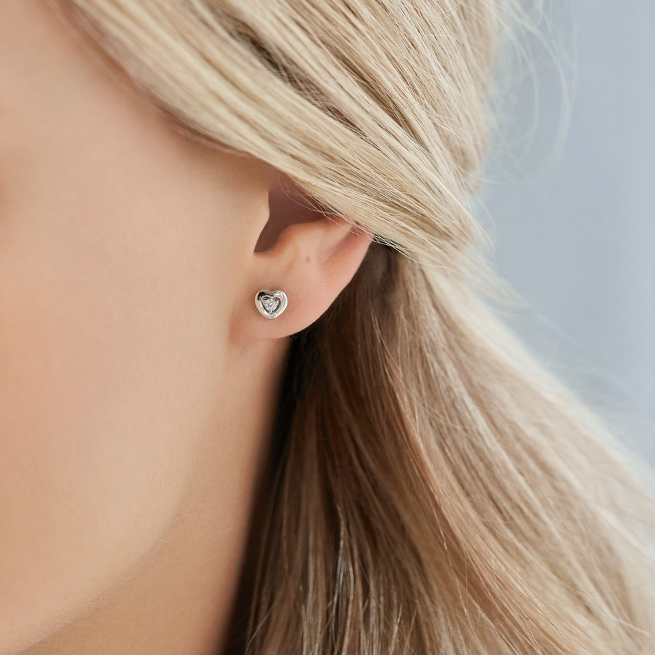 Diamond earrings Delicate Hearts