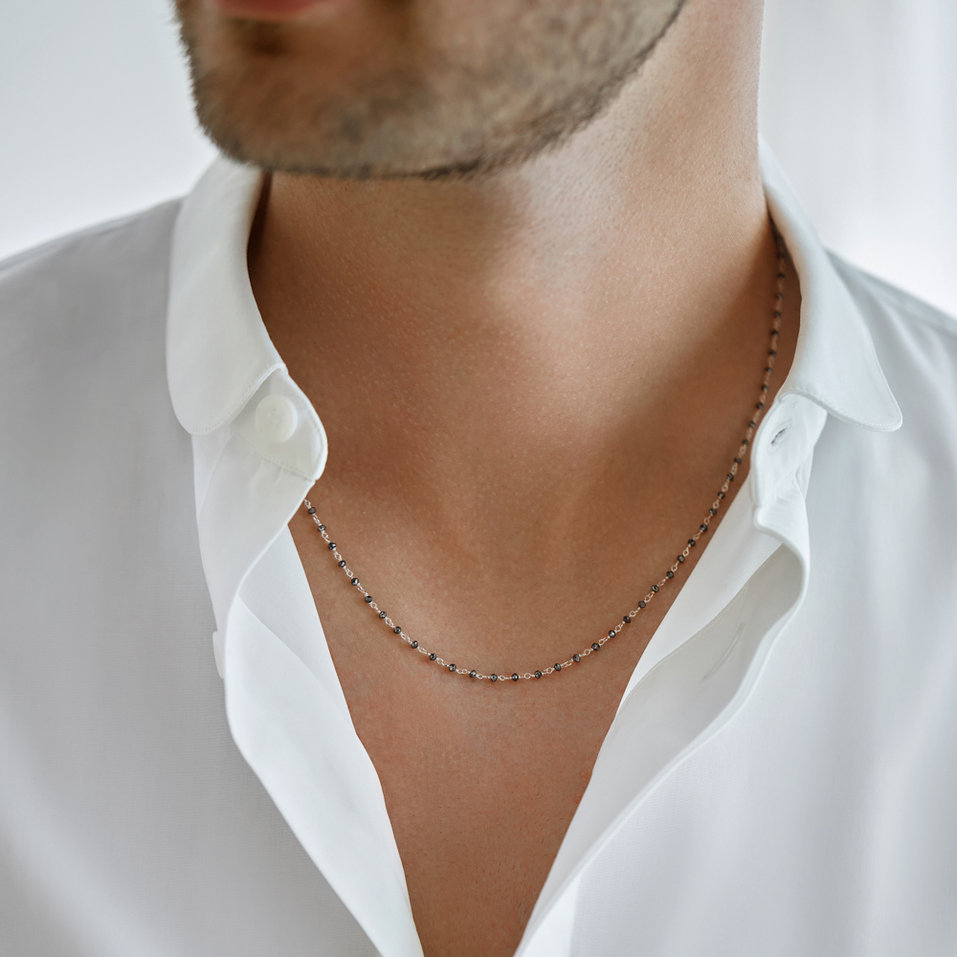 Necklace with black diamonds Dark Melody