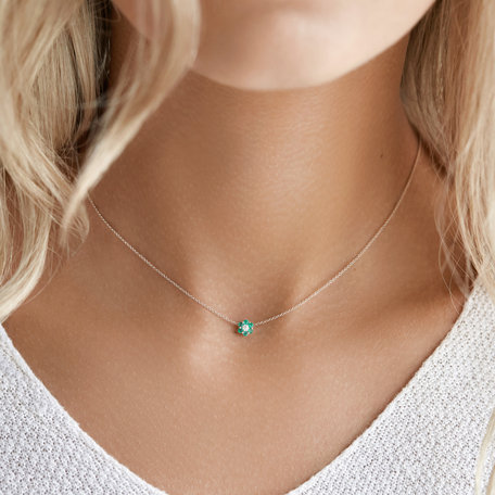 Diamond necklace with Emerald Shiny Constellation