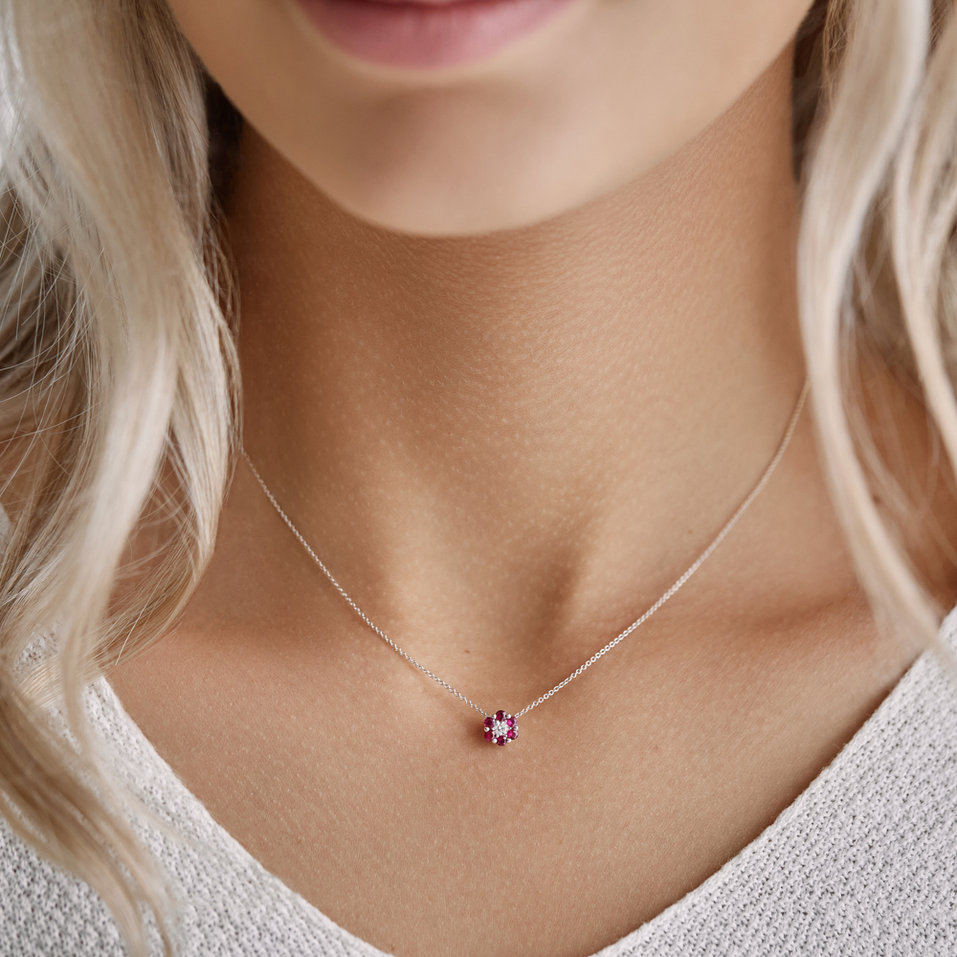 Diamond necklace with Ruby Shiny Constellation