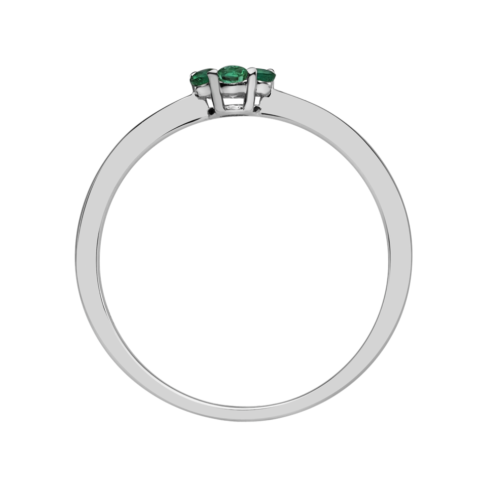 Diamond ring with Emerald Shiny Constellation