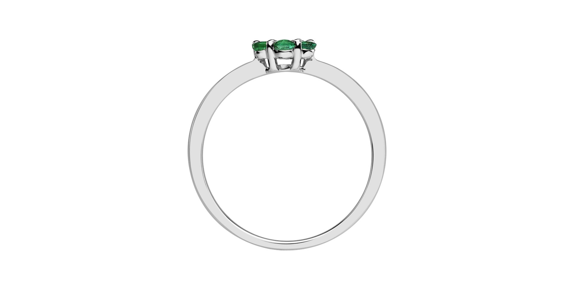 Diamond ring with Emerald Shiny Constellation