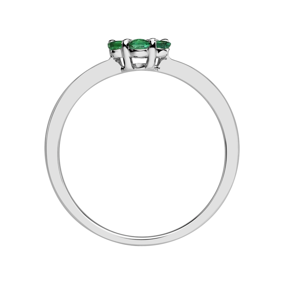 Diamond ring with Emerald Shiny Constellation
