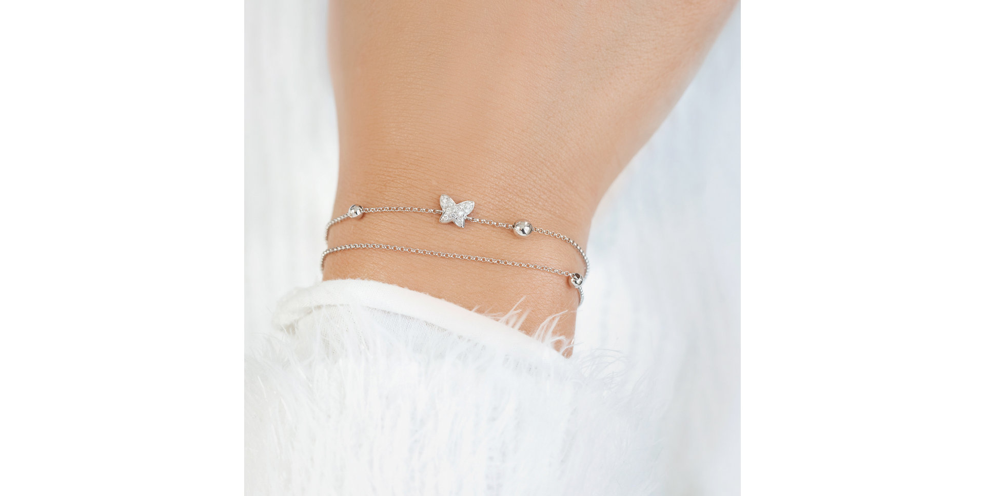 Bracelet with black diamonds Amazing Butterfly