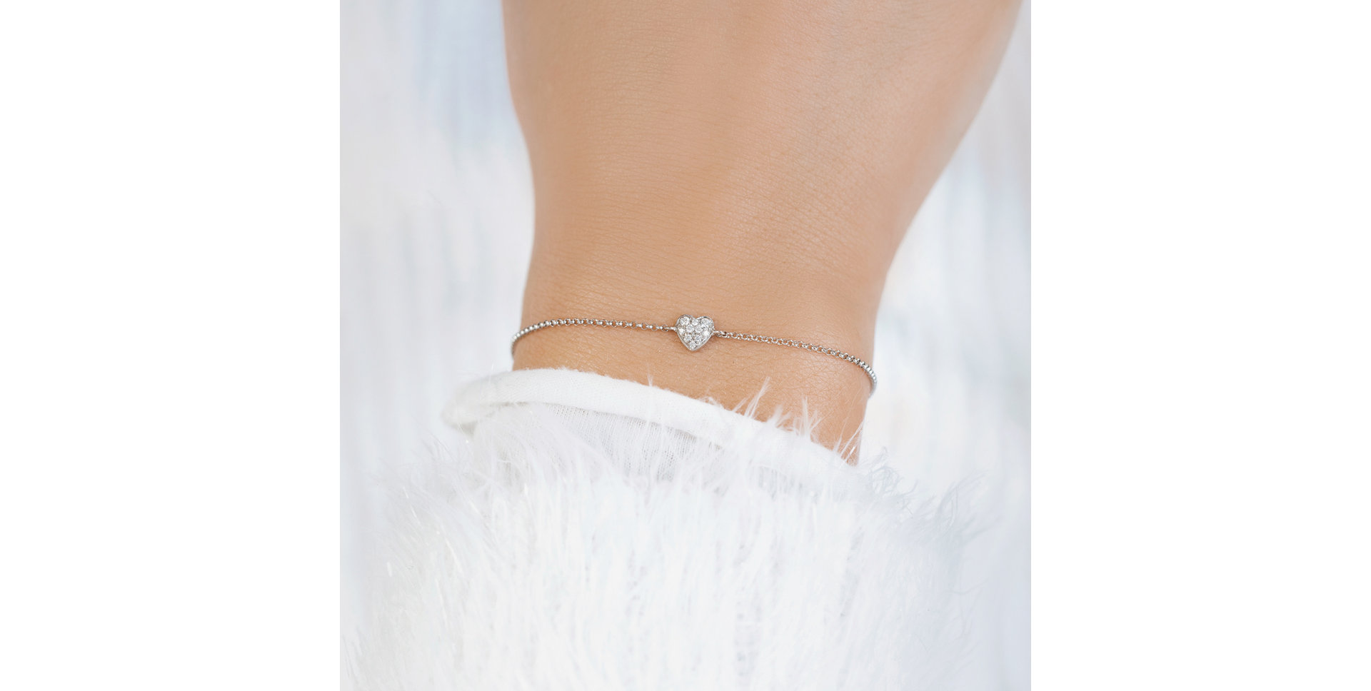 Bracelet with black diamonds Little Heart