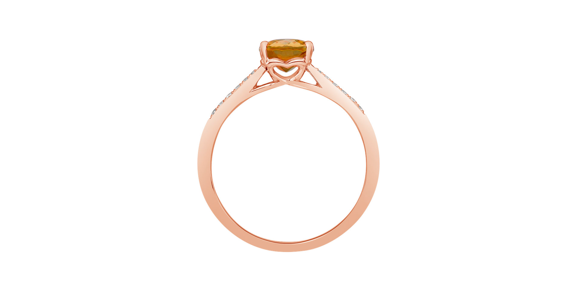 Diamond ring with Citrine Madeira Bonbon