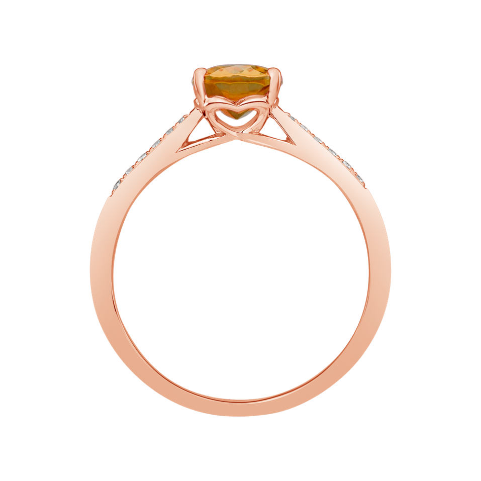 Diamond ring with Citrine Madeira Bonbon