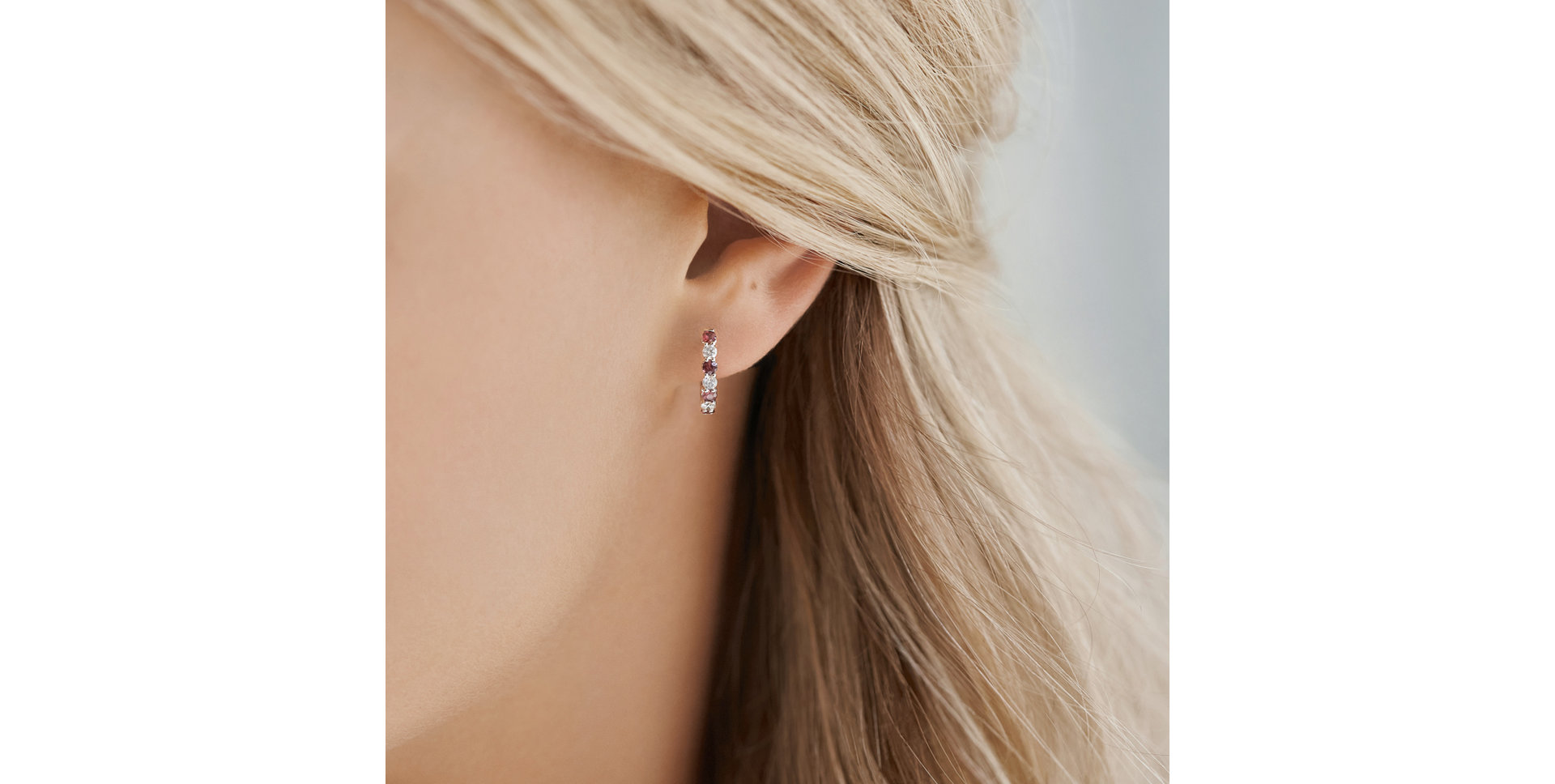 Diamond earrings with Ruby Gem Grace