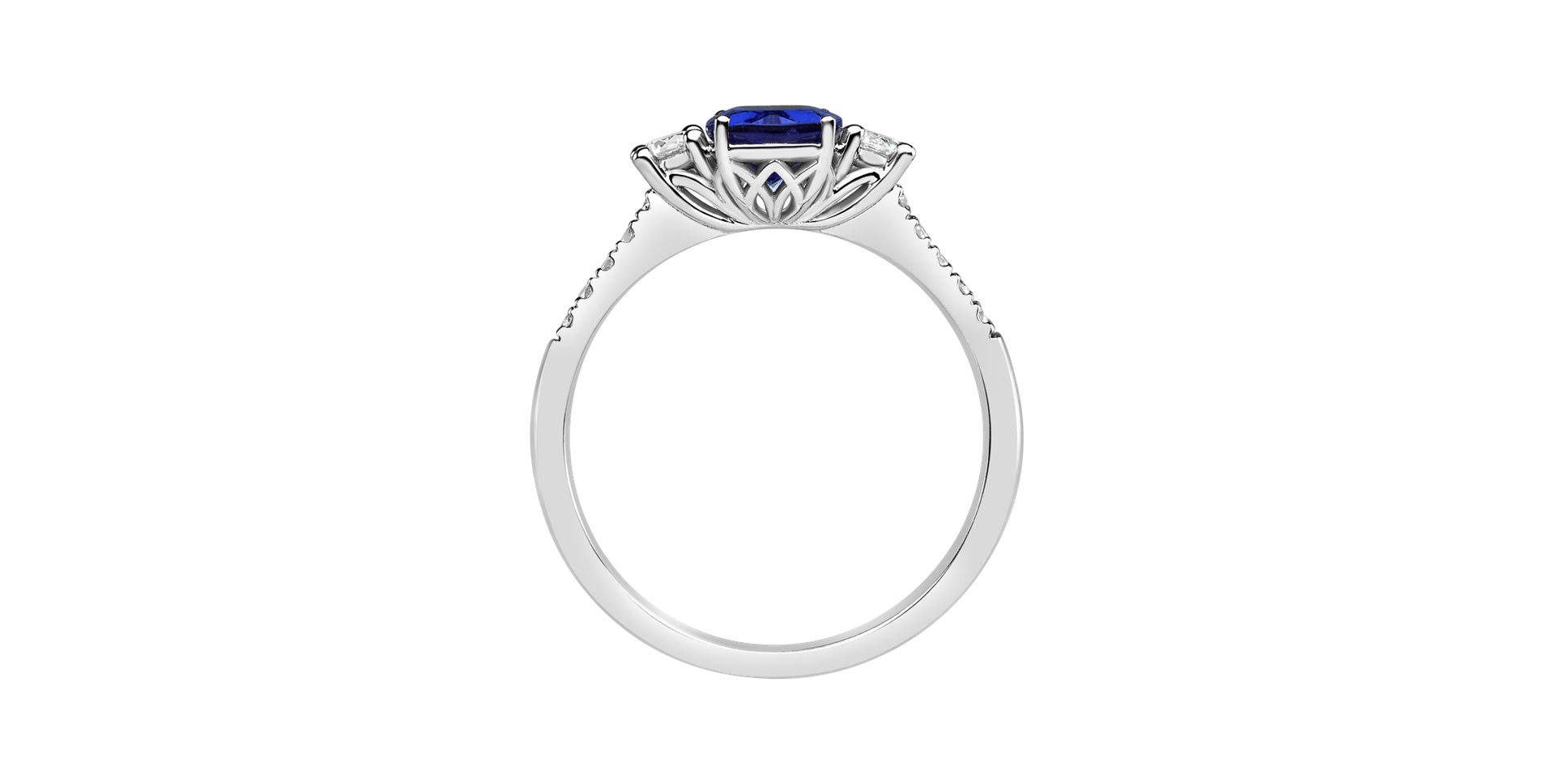 Diamond ring with Tanzanite Galaxy Essence