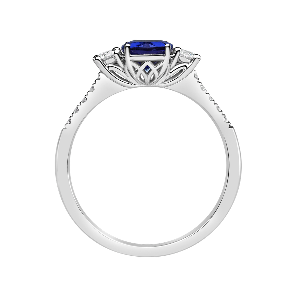 Diamond ring with Tanzanite Galaxy Essence