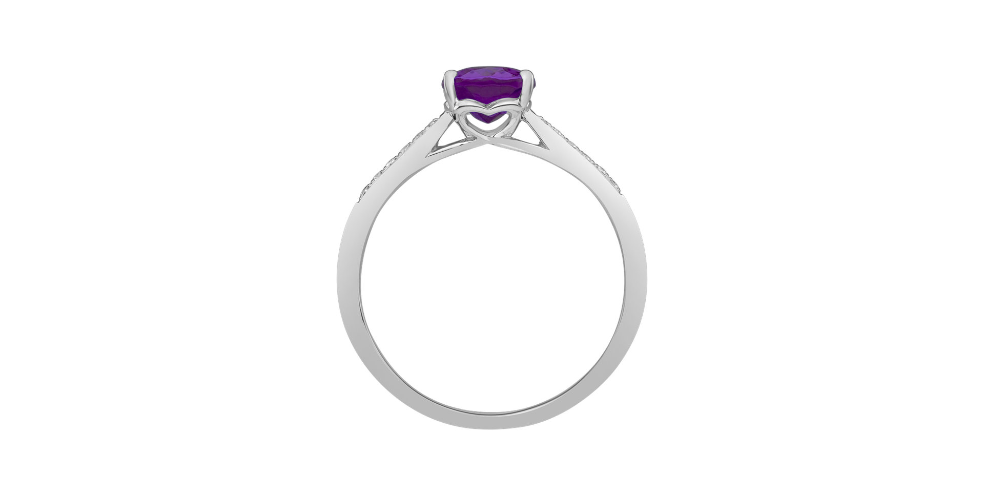 Diamond ring with Amethyst Brazil Bonbon