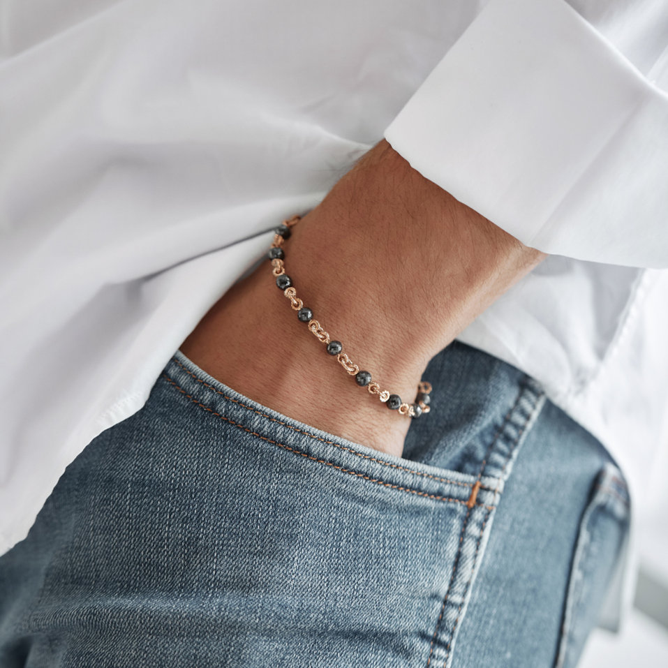 Bracelet with brown and black diamonds Aristide