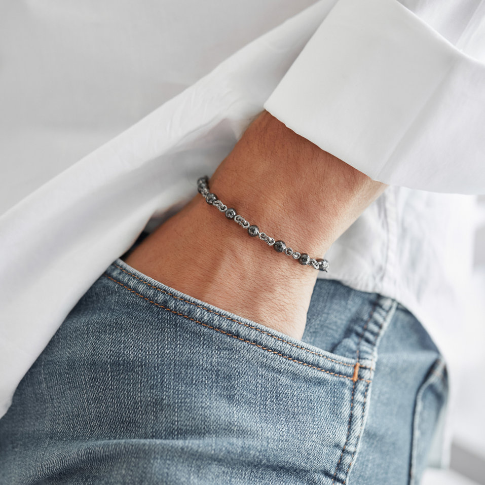 Bracelet with brown and black diamonds Aristide