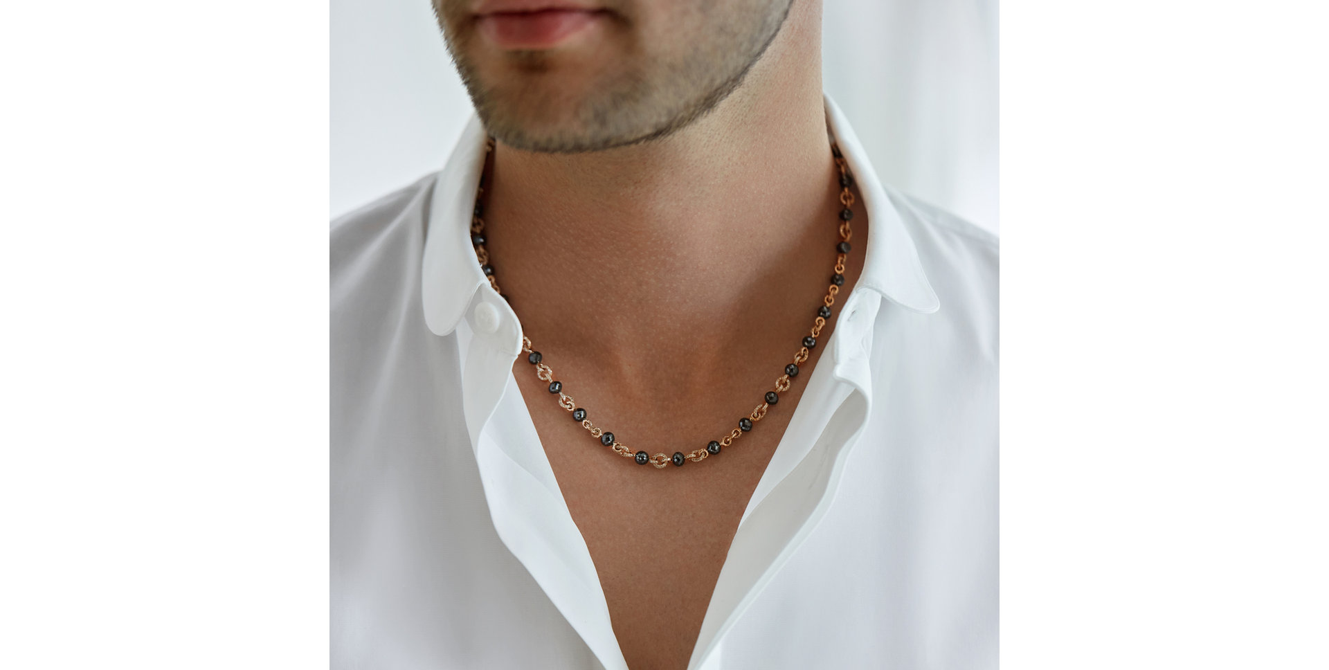 Necklace with brown and black diamonds Frozen Night