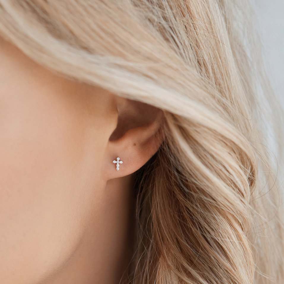 Diamond earrings Bright Cross