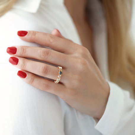 Ring with brown, black and white diamonds Sheer Elegance