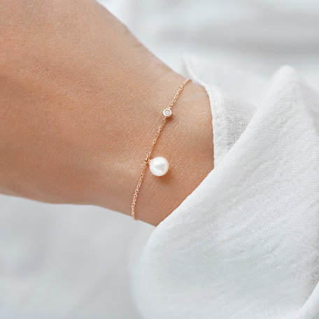 Diamond bracelet with pearl Lovely Lake