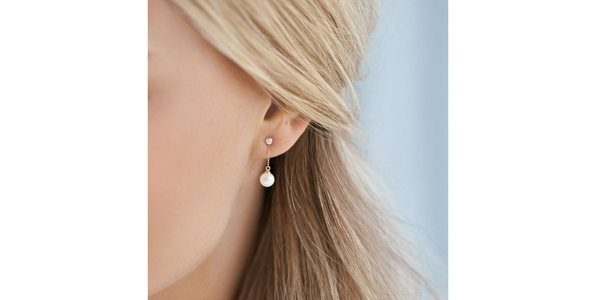 Diamond earrings with Pearl White Lake Soul