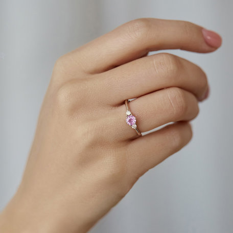 Diamond ring with Rhodolite Midnight Serenity