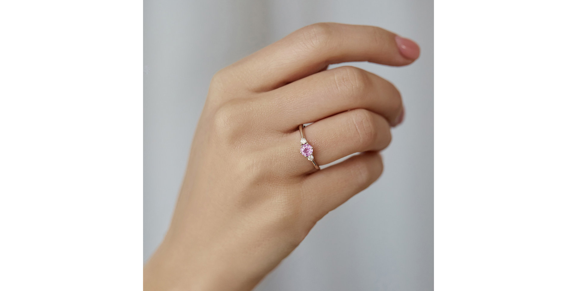 Diamond ring with Emerald Midnight Serenity