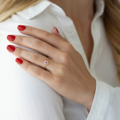 Diamond ring with Tanzanite Starlet