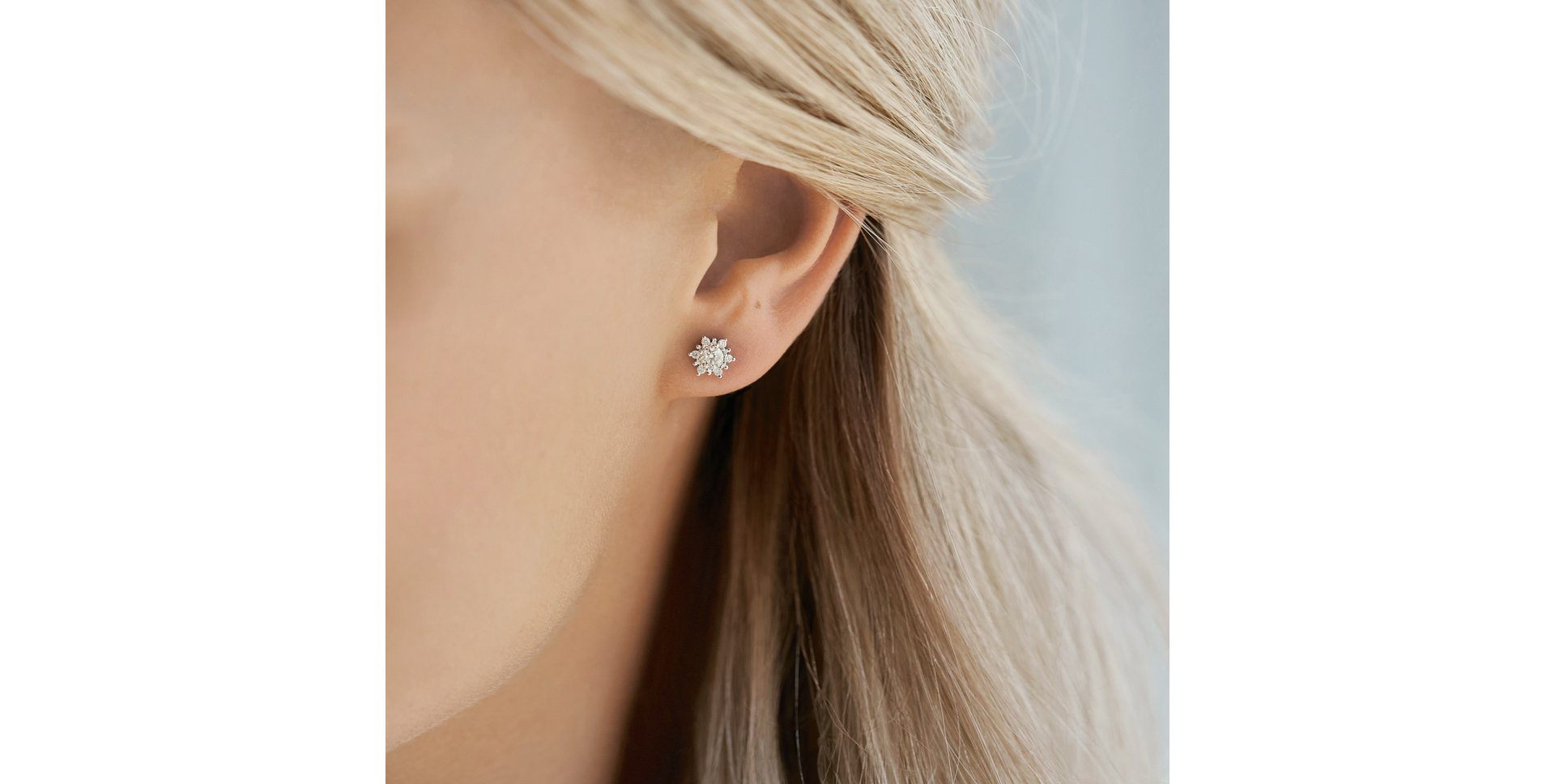 Earrings with brown and white diamonds Snow Star