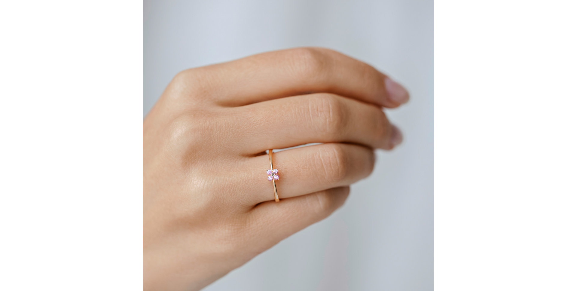 Diamond ring with Ruby Divine Bloom