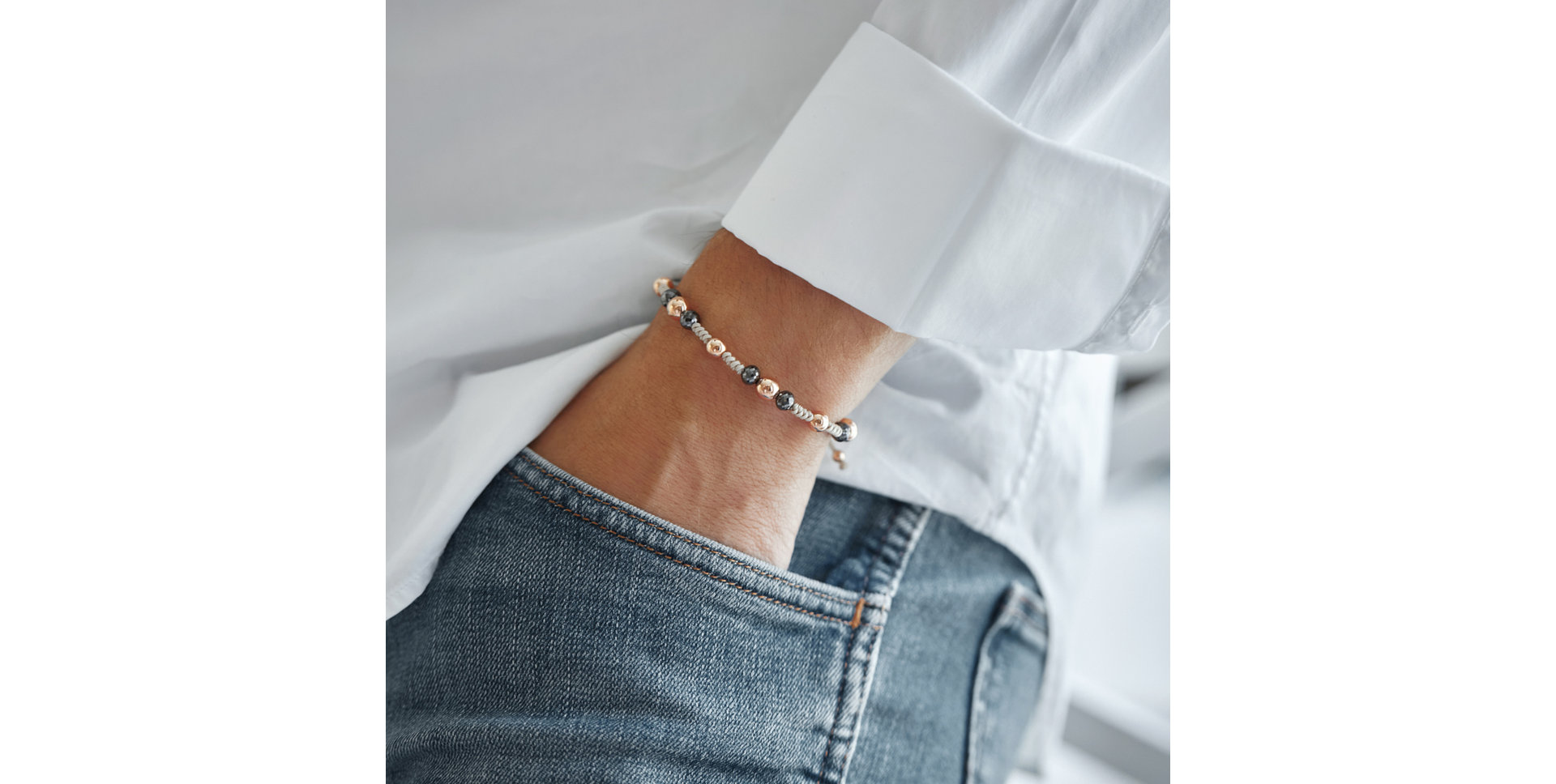 Bracelet with black diamonds Mirror Balls