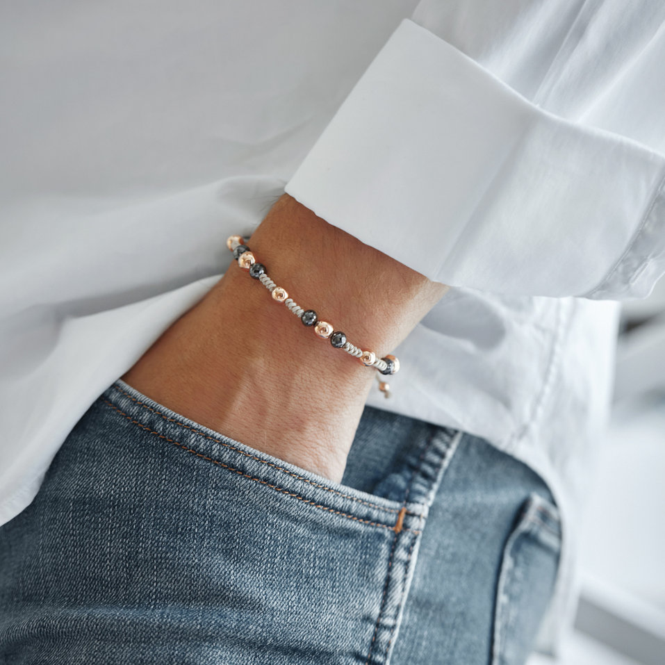 Bracelet with black diamonds Mirror Balls