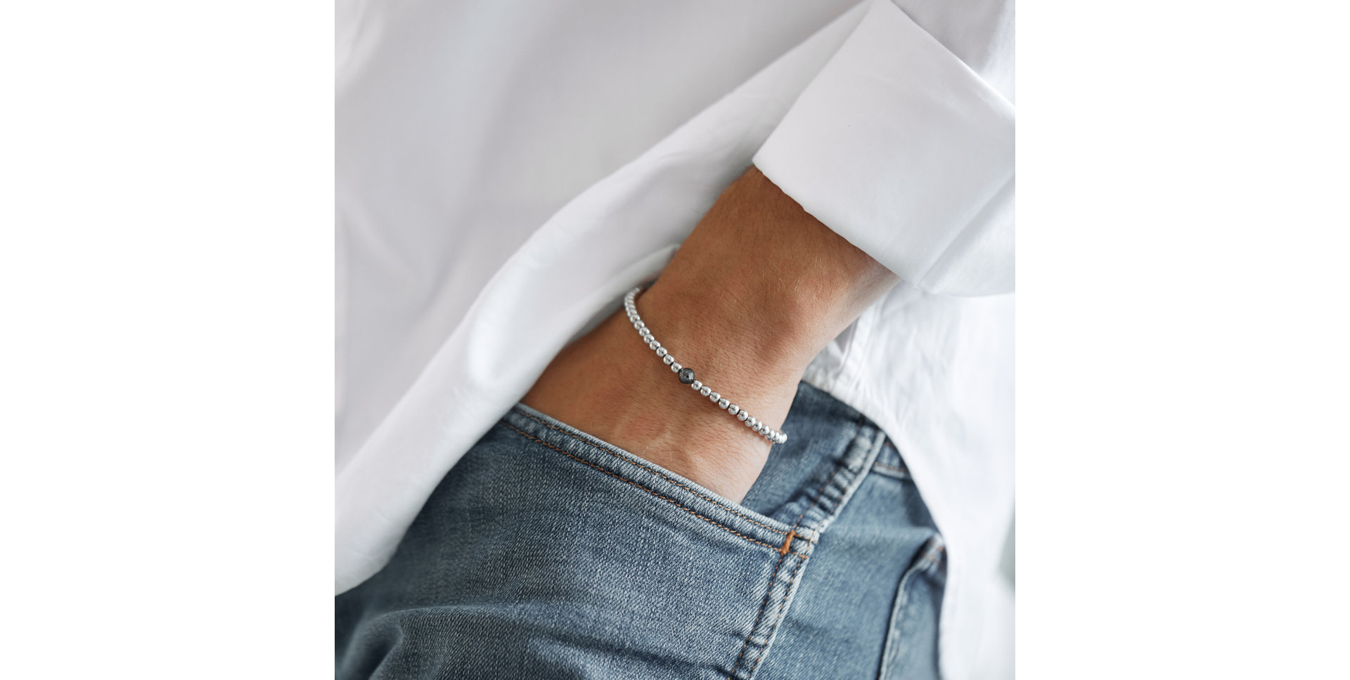 Bracelet with black diamonds Ball Lover