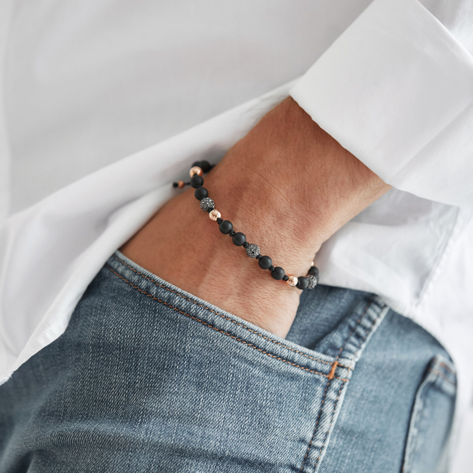 Bracelet with Agate and black diamonds Eternal Element