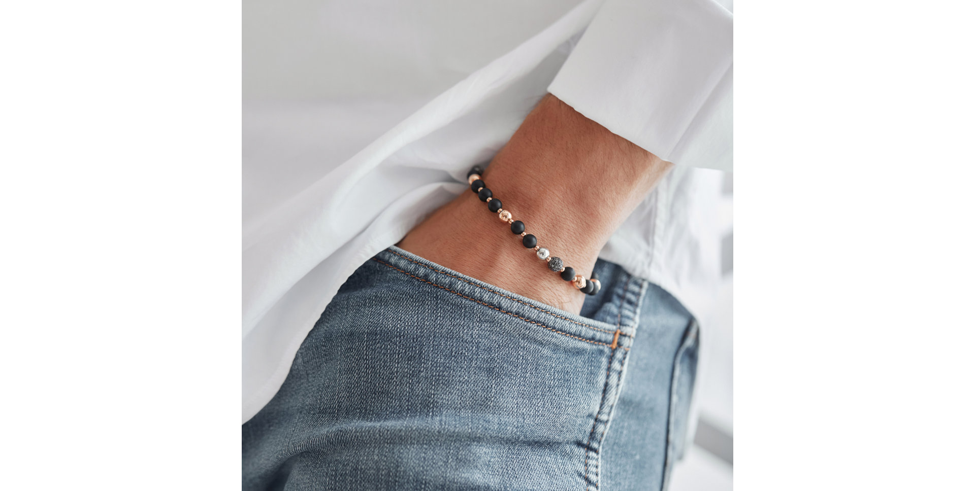 Bracelet with Agate and black diamonds Lovely Element