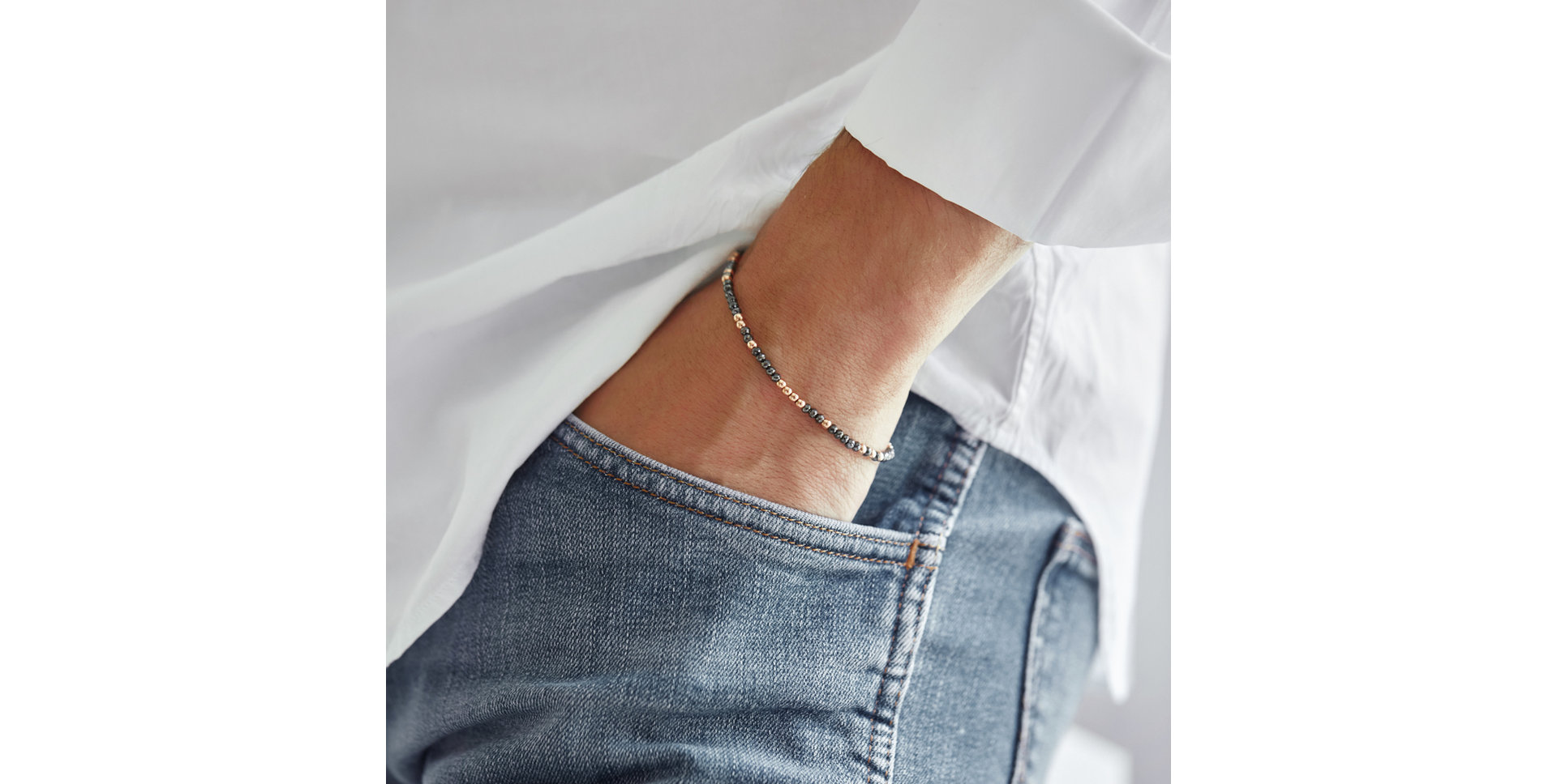 Bracelet with black diamonds Marbles Mood